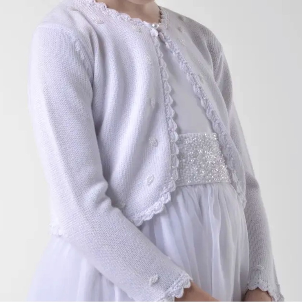 US Angels Toddler Pearl Trimmed Bolero Cardigan Sweater